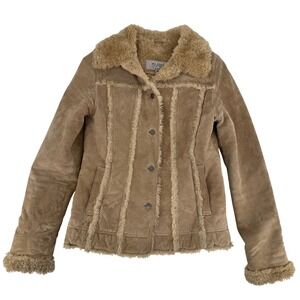 Vintage Wilsons Leather Maxima Penny Lane Shearling Suede Jacket Tan Medium